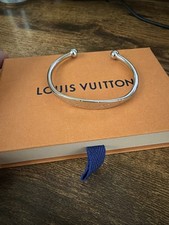 Louis Vuitton men’s bangle bracelet Monogram silver size L