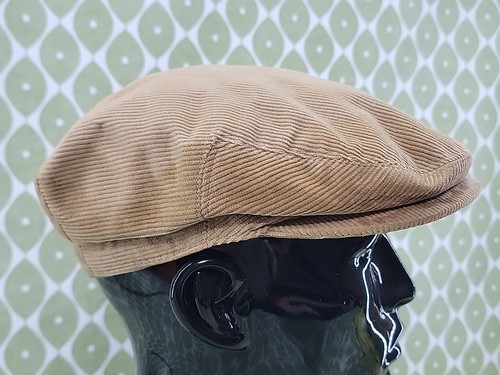 Vintage KANGOL flat Cord Cap Brown - Picture 3 of 12