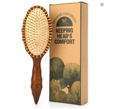 Neverland Bamboo Bristle Massage Hair Brush Soft Cushion Scalp Comb