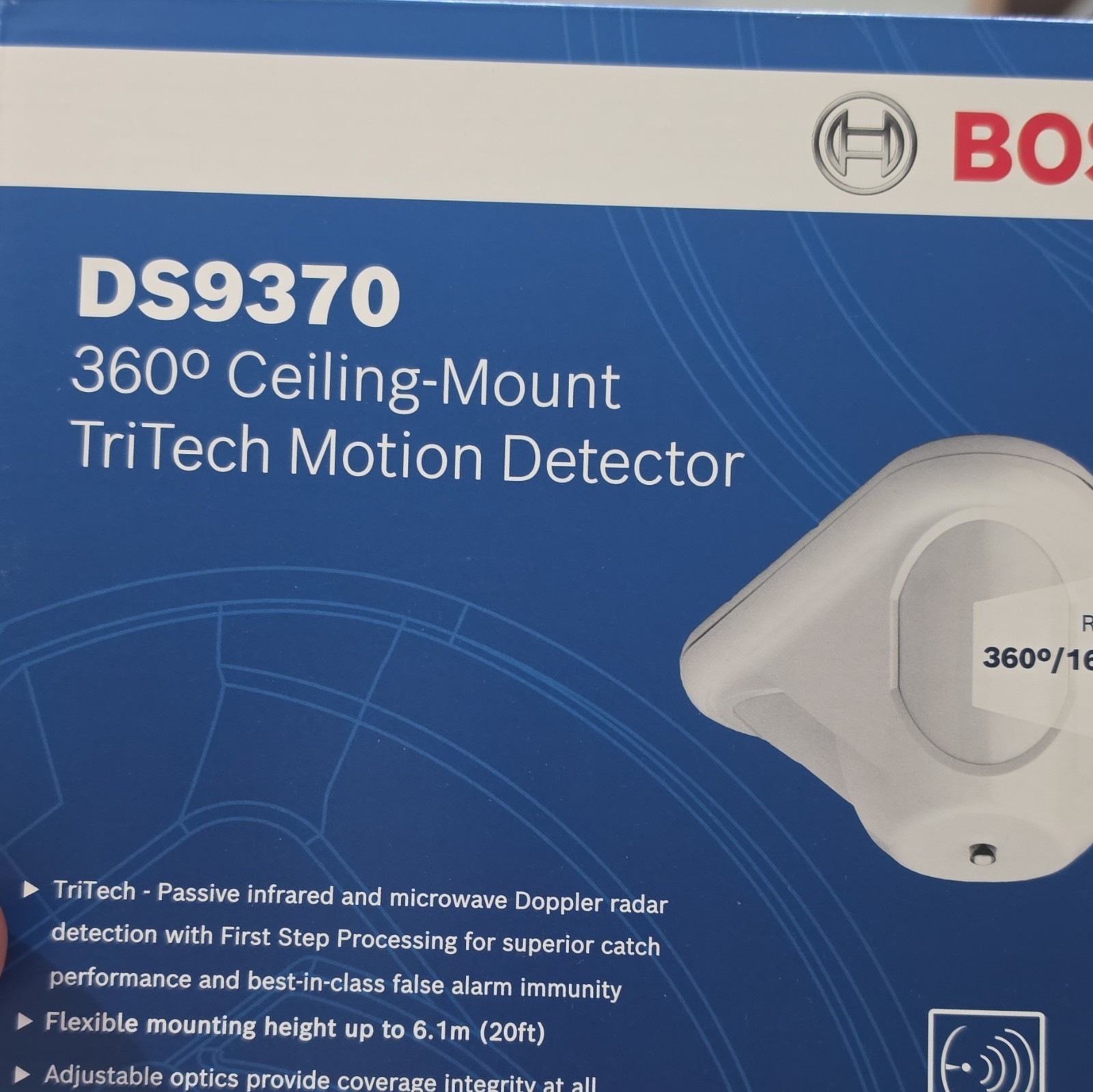 Bosch DS9370 360° Ceiling-Mount TriTech Motion Detector MPN F01U411413