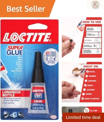 0.35oz Water-Resistant Super Glue with Precision Nozzle for Easy Application