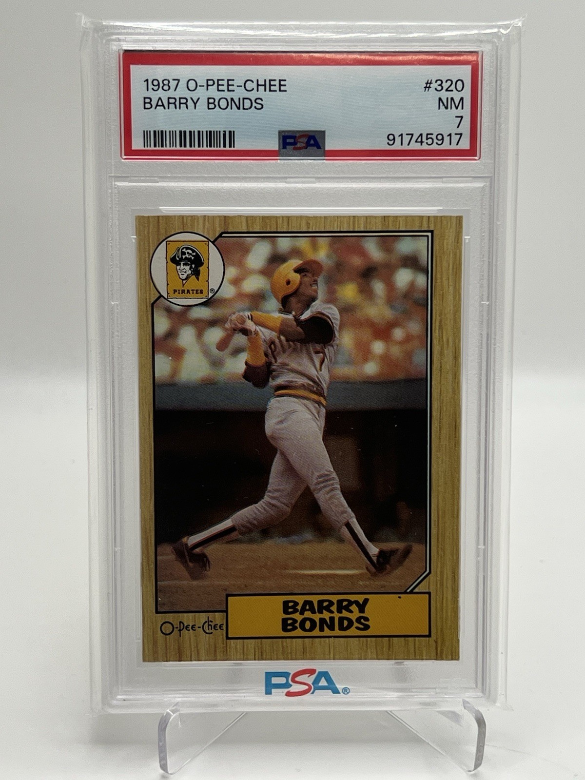 1987 O-PEE-CHEE BARRY BONDS #320 PSA 7 NM GIANTS PIRATES. RC