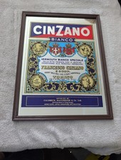 Vintage Cinzano Bianco Barspiegel Werbespiegel Spiegel 40x30cm 70er 80er Deko