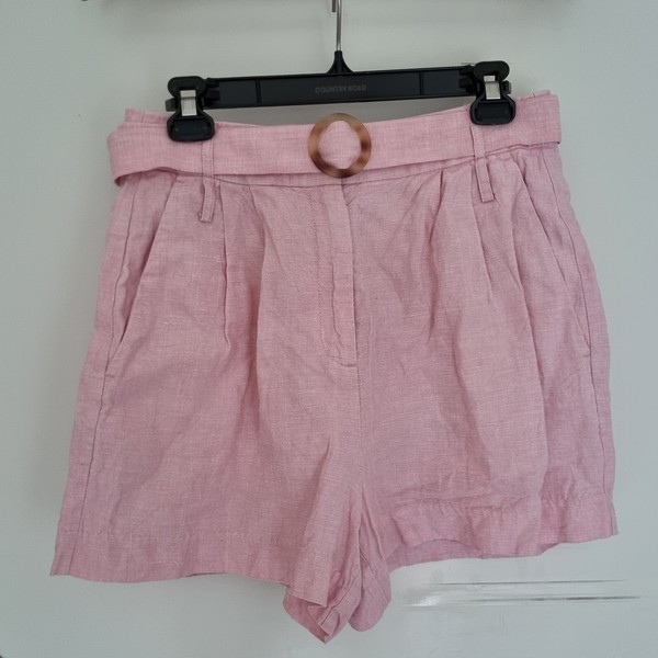Country Road Sz 10 100% Linen Pink Tailored Suit Shorts