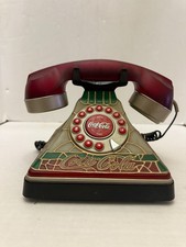 2001 Coca Cola Stained Glass Look Push Button Landline Novelty Telephone