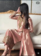 Beautiful Peach Salwar Kameez With Dupatta For Indian Reception Wear