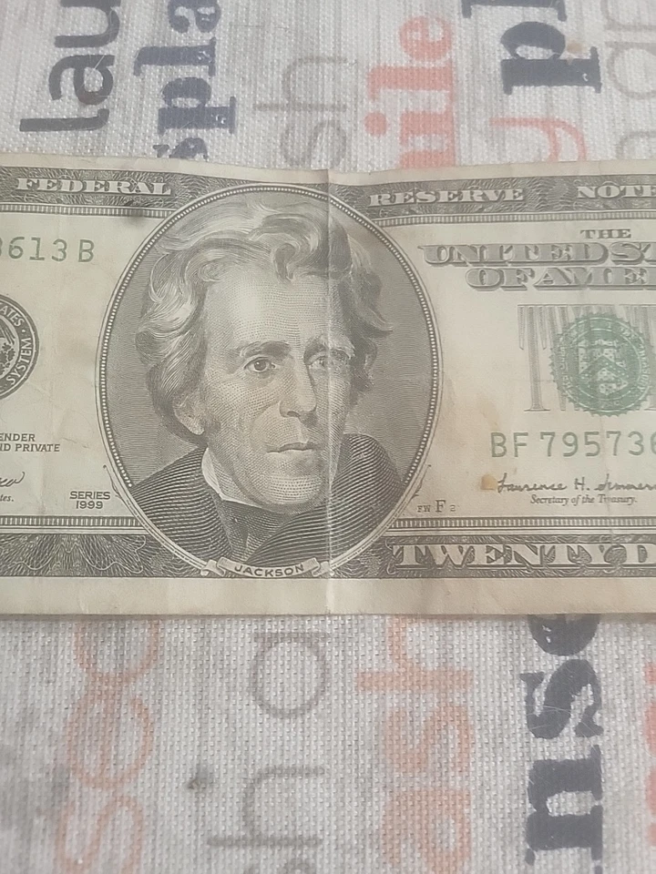 Vintage United States Of America $20 Bill BF 79573613B JACKSON  - Image 4 of 4