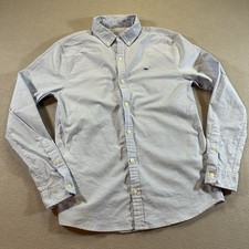 Vineyard Vines Long Sleeve Button-Front Shirt Boys Large 16 Blue Classic Whale