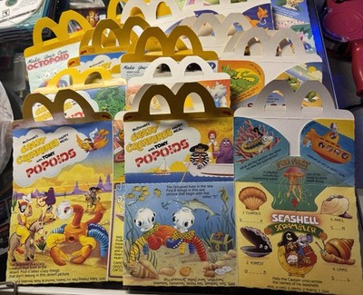 Vintage 1985 McDonalds Happy Meal Box TOMY Popoids Crazy Creatures