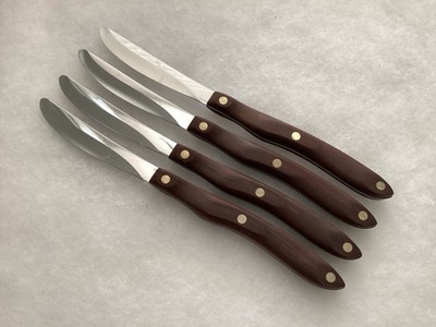 Vintage Cutco Stainless Steel Knives 1059 Brown handle Set of 4