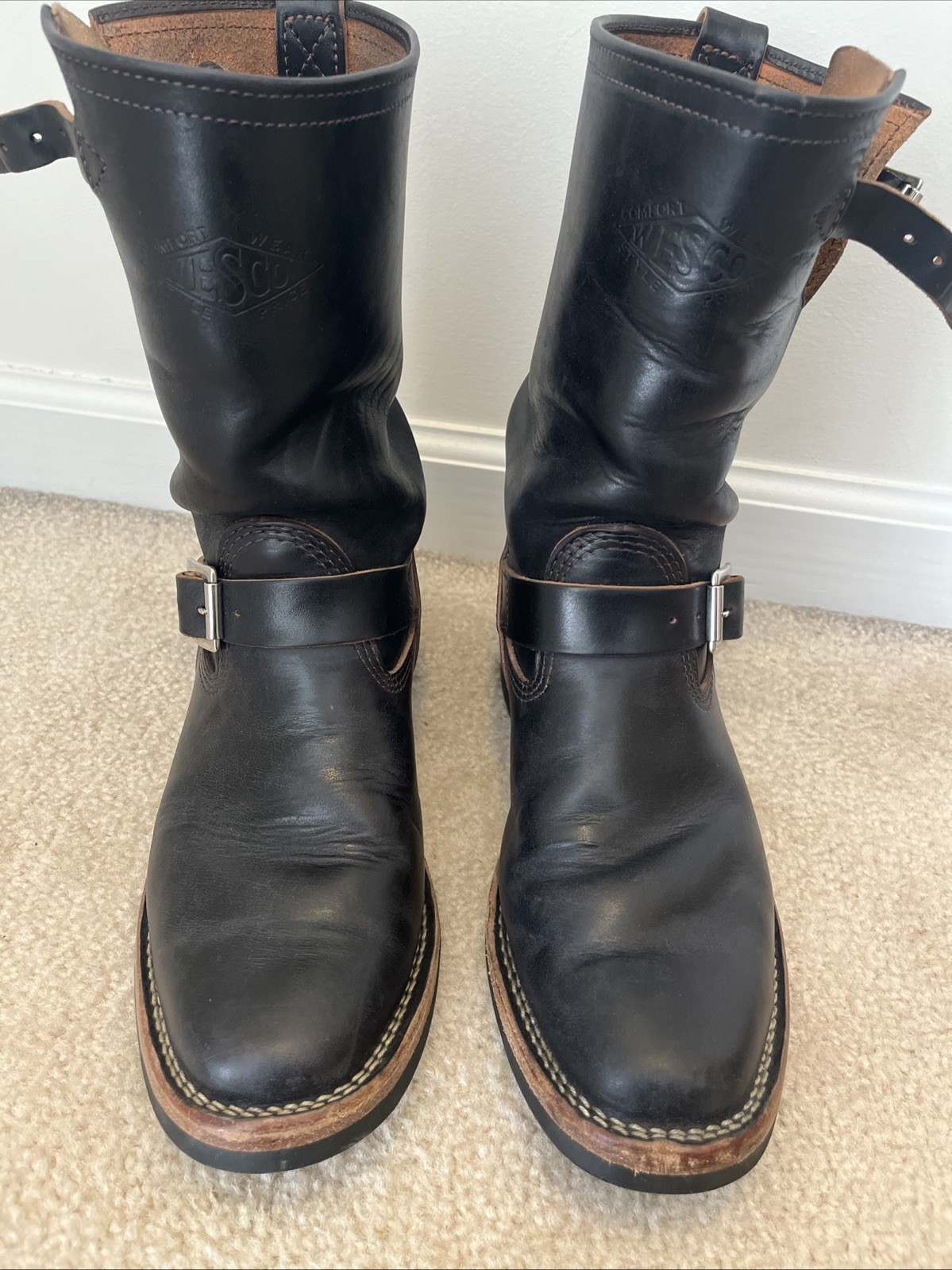 Wesco Mr. Lou Engineer Boots Black Maryam Horsehide 8.5D