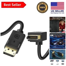 High-Performance 6.5 Feet DisplayPort 1.4 Cable - 90-Degree Angle, 8K Support