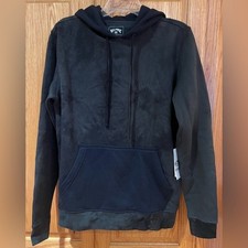 Billabong Wave Washed Pullover Hooded Hoodie Sweatshirt Gray  Black Size Small