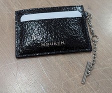  390 Mens Alexander McQueen Sling Leather Card Case Card Holder Black