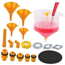 Ultimate No Spill Coolant Funnel Kit - 19-Piece Spill-Free Radiator Funnel 