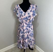 TOMMY HILFIGER Women’s Chiffon Floral Ruffled Dress Size 14