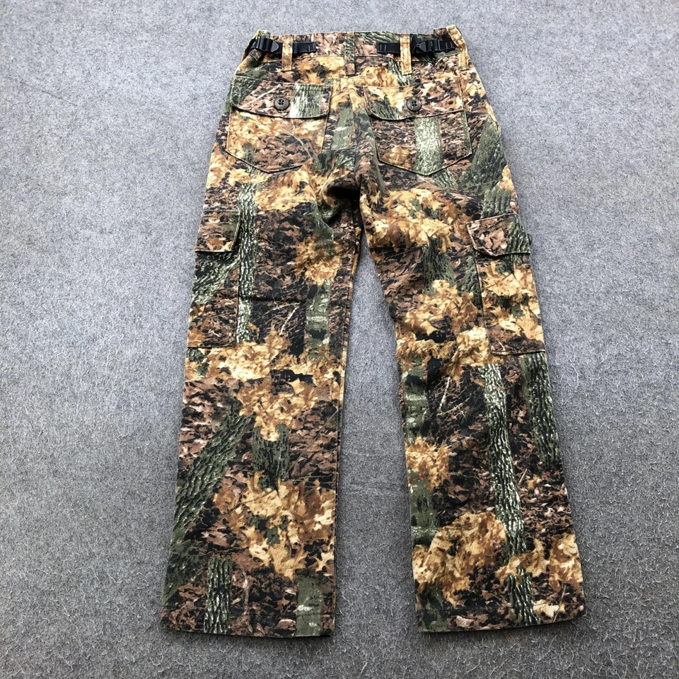 Pantalones Carga Camuflados Juveniles 10 Marrón Verde Camuflaje Caza Exterior Ajustables Foto 4 de 4