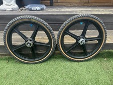 Skyway Tuff 2 Bmx Wheels 1980's Alloy Hubs Knarler Knobby Tyres Old School Bmx