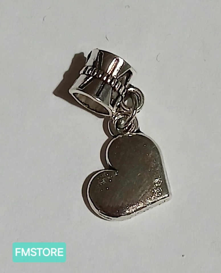 Charm Ciondolo Per Bracciale Cuore I Love You in Acciaio Tono Argento Silver  - Immagine 2 di 3