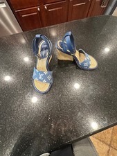 Louis Vuitton Denim Wedge Sandals