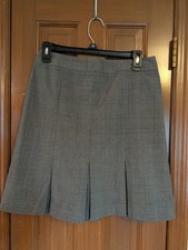 Ann Taylor Loft Petites 6P pencil skirt pleated gray plaid Y2K brittany spears