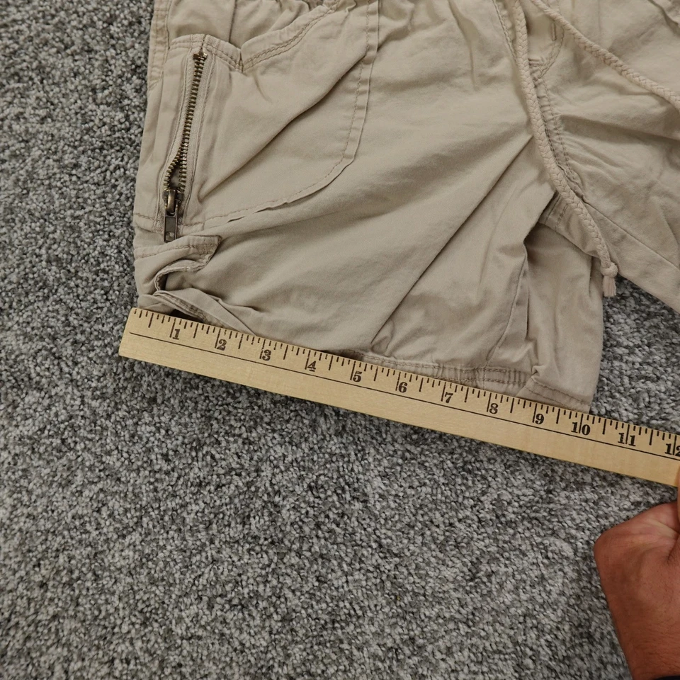 Pantalones Cortos Unionbay De Colección Para Mujer M Beige Tiro Bajo Mini Carga Cordón Grunge Y2K 00s Foto 2 de 4
