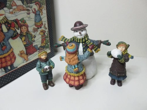 Lang & Wise "Our Favorite Snowman" 4pc Set 1998 Lisa Blowers NIB
