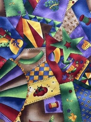 Sunbonnet Suzie Q Quilter Fabri-quilt Cotton Fabric Bright Colors BTY