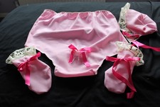 adult baby sissy crossdresser pink satin playsuit  stag do