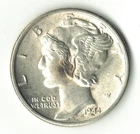1944-P Mercury Dime 90% Silver XF WWII Era Philadelphia Mint