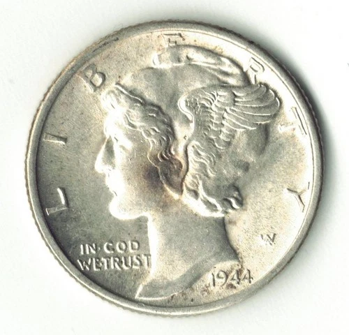 1944-P Mercury Dime 90% Silver XF WWII Era Philadelphia Mint