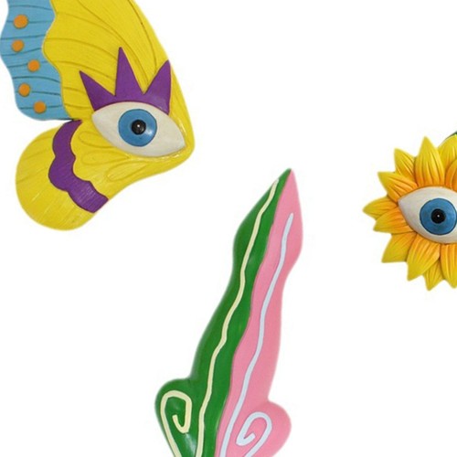 Arbres Visages Décor Extérieur Mignon Coloré Papillon Drôle Résine Arbres SG - Imagen 10 de 12