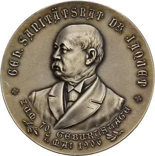 Künker: Brandenburg Preussen Ag Medaille 1906 70. Geburtstag von Max Jaquet