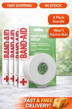 BAND-AID HURT FREE WRAP 2 inch x 2.3 yard Self Adherent Self Stick White 4-Pack
