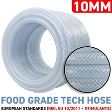 10mm Clear Reinforced Braided PCV Hose for water, air, gas, oil, aquariums
