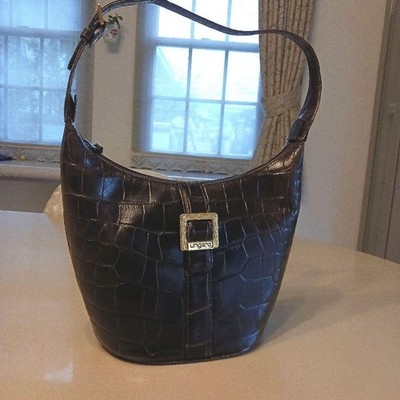 Ungaro Handbag Purse Leather in Brown USED Good Condition Shipping From Japan !!