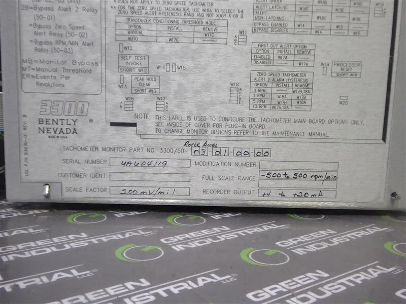 USED Bently Nevada 3300 Series Tachometer Monitor 3300/50-03-01-00-00 - Image 4 of 4