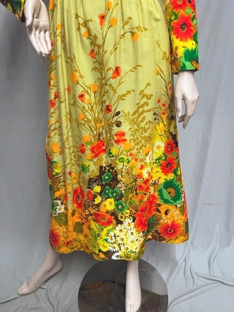 #25-048, 1960's Rizkallah for Malcolm Starr Floral Cotton Maxi Dress - Image 4 of 4