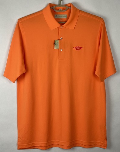 Donald Ross NWT Mens Polo Golf Shirt Large L Orange Polyester Short Sleeve New - Picture 1 of 11