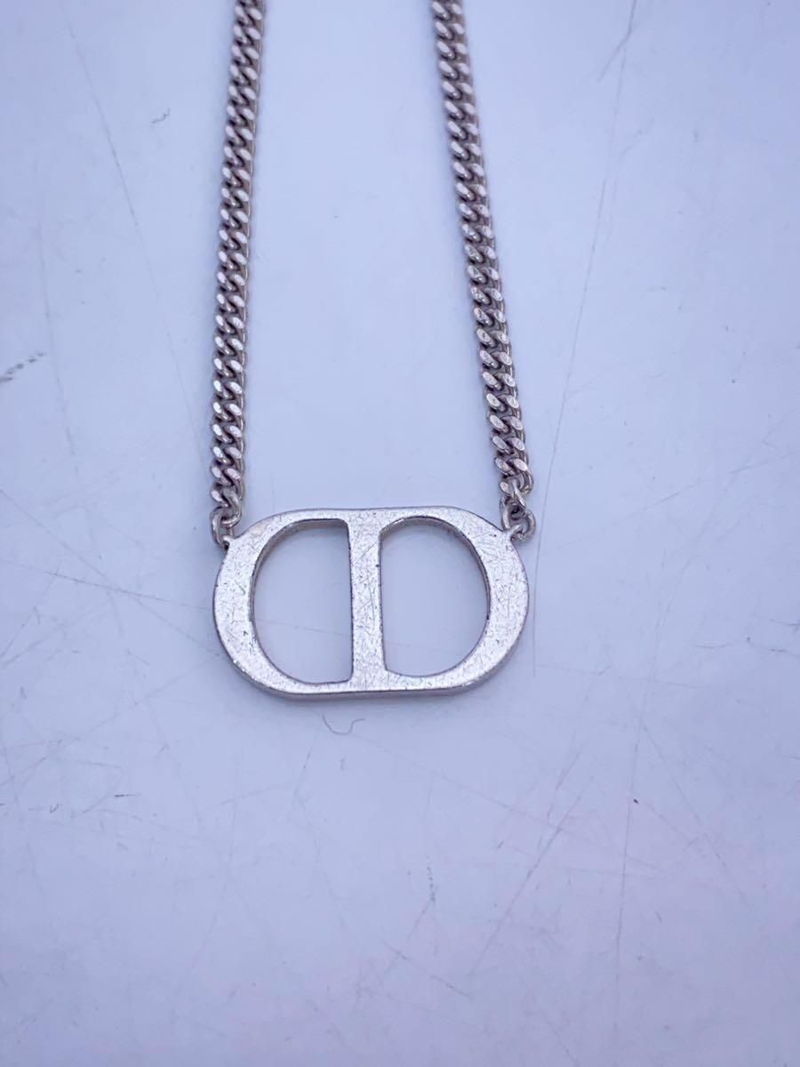 Christian Dior シルバー vintage〉Christian Dior シルバーロゴネックレス