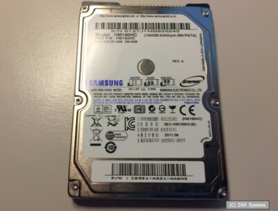 160GB Samsung Spinpoint M5 HM160HC 2,5 Zoll IDE ATAPI HDD, Festplatte, 5400RPM