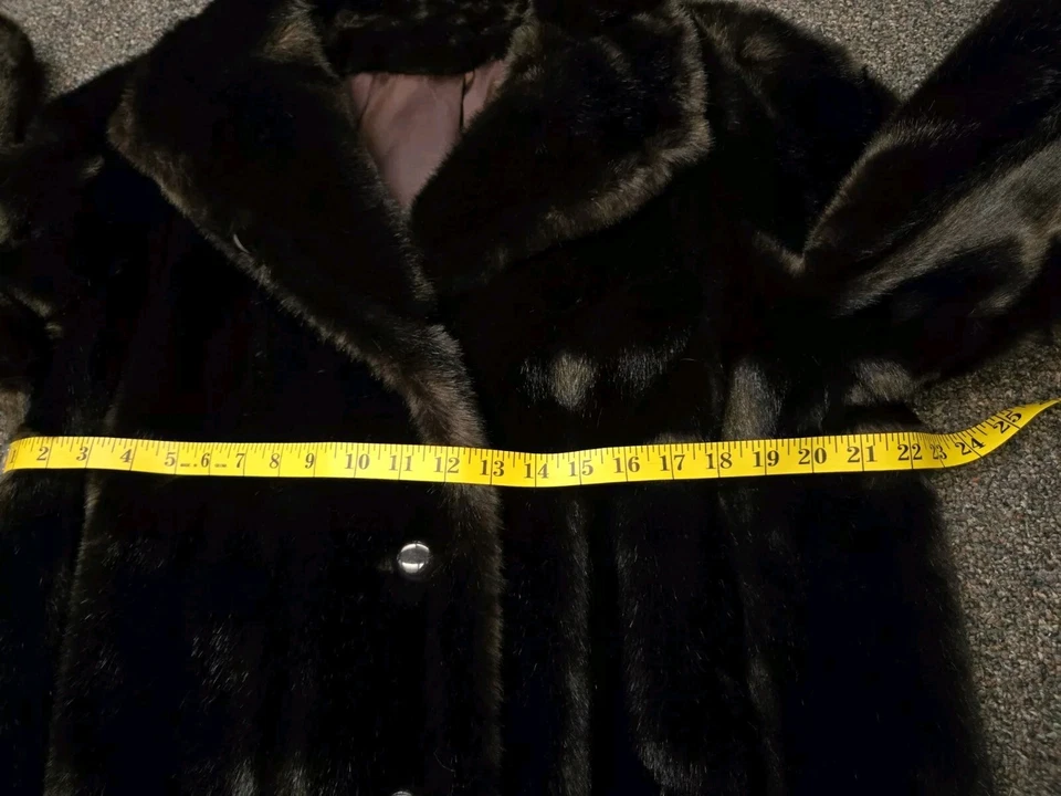 Винтажный стиль VI Ltd Tissavel Франции Dk коричневый мех пальто, шоколад подкладка Sz L - Изображение 4 из 4