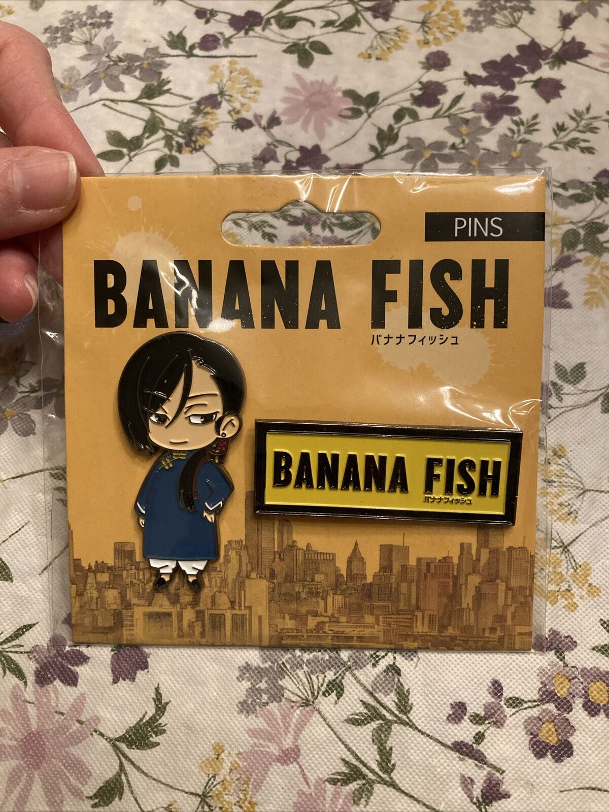 Banana Fish Yut Lung & Logo Metal Anime Pin Set New In Original Packaging