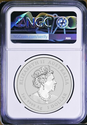 2023 P Australia Colored Silver Lunar Year of the Rabbit NGC MS70