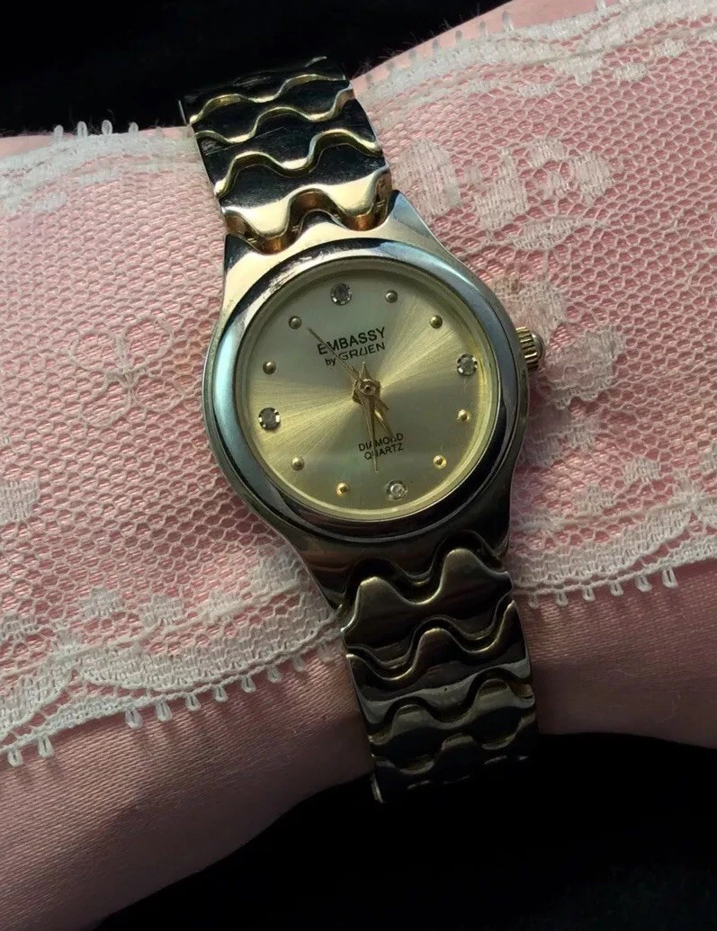 Gruen diamond quartz ladies watch sales