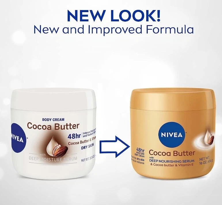 Crema corporal de manteca de cacao NIVEA con suero nutritivo profundo para piel seca 16 oz -3 paquetes Foto 3 de 4