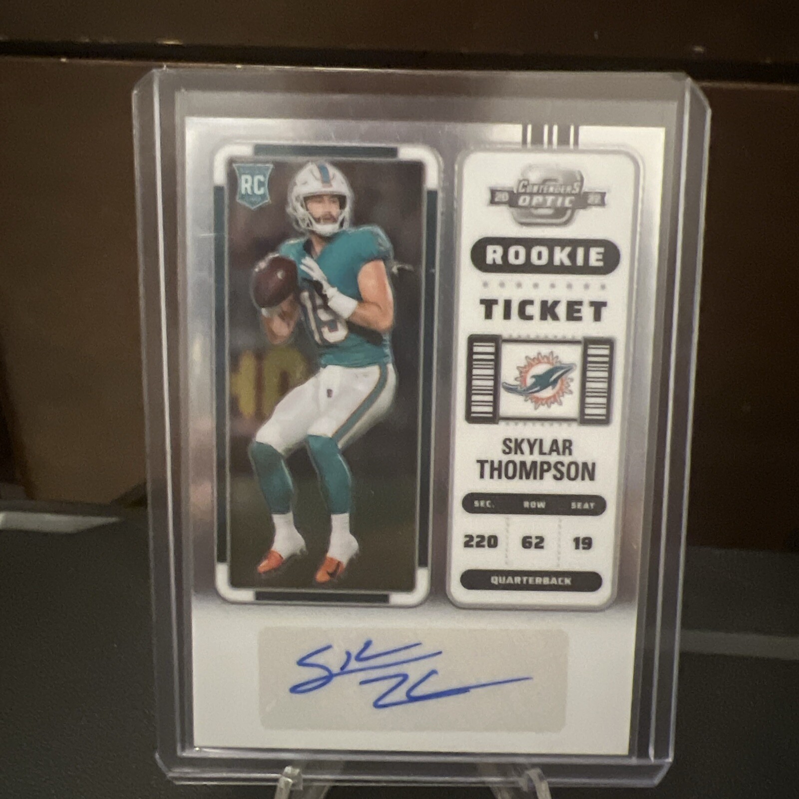 2022 Panini Contenders Optic Ticket Skylar Thompson #196 Rookie Auto RC