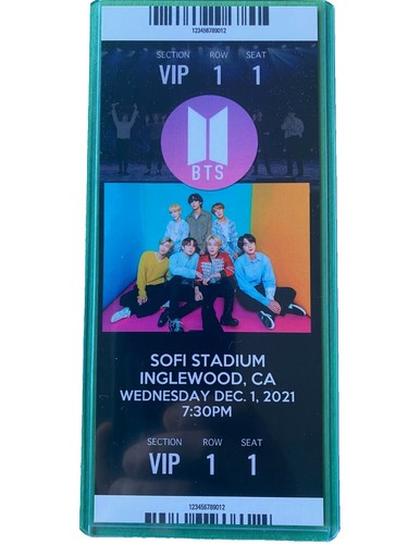 2021 BTS Bangtan Boys Commemorative Ticket Stub for SOFI Stadium