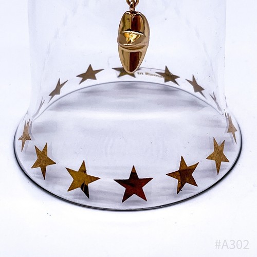 Vintage Table Bell Made of Glass With Sternendekor„ 1994 “Made IN Rumania - Picture 7 of 10