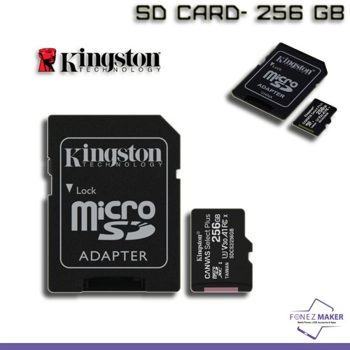New Kingston Micro SD Card 256 GB SDHC 100Mbps Phone Memory Card Class10 Adapter - Zdjęcie 2 z 2